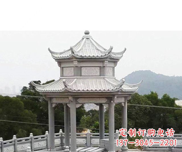 安徽仿古双层石雕凉亭