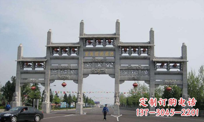 安徽精美仿古石雕牌坊雕塑