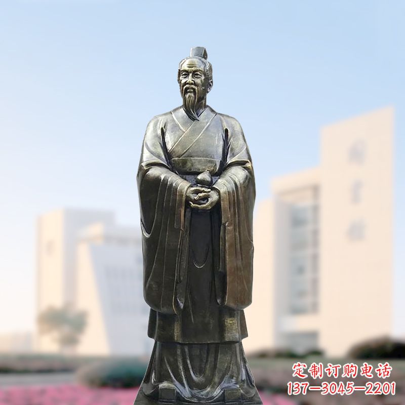 安徽仿铜玻璃钢扁鹊雕塑