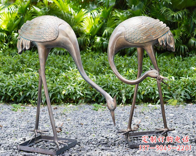 安徽传统文化铸造仙鹤雕塑