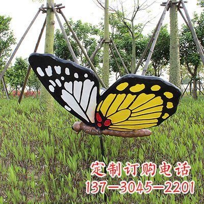 安徽仿真蝴蝶_黄白黑款100x95x60
