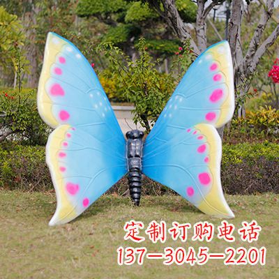 安徽仿真蝴蝶_蓝白色款105x100x80