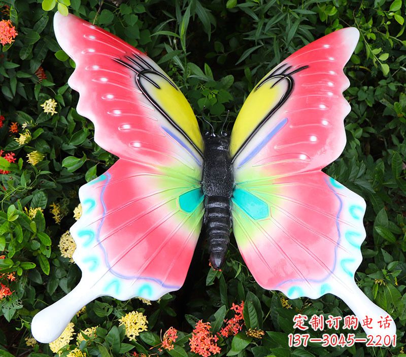 安徽仿真蝴蝶摆件花园园林彩绘动物树脂雕塑