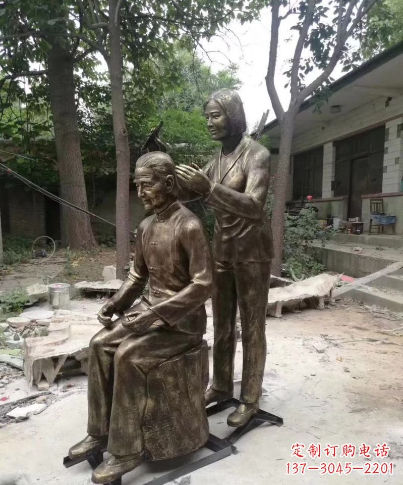 安徽产品名称纪念母亲的梳头人物铜雕