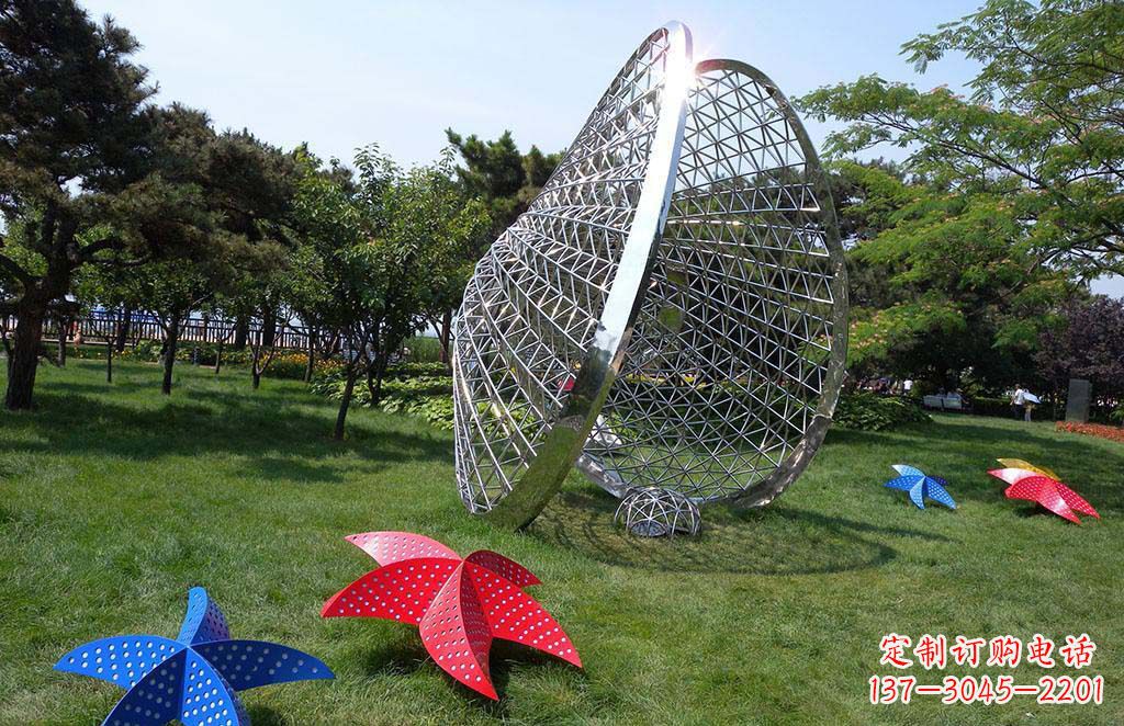 安徽精美不锈钢贝壳海星景观雕塑