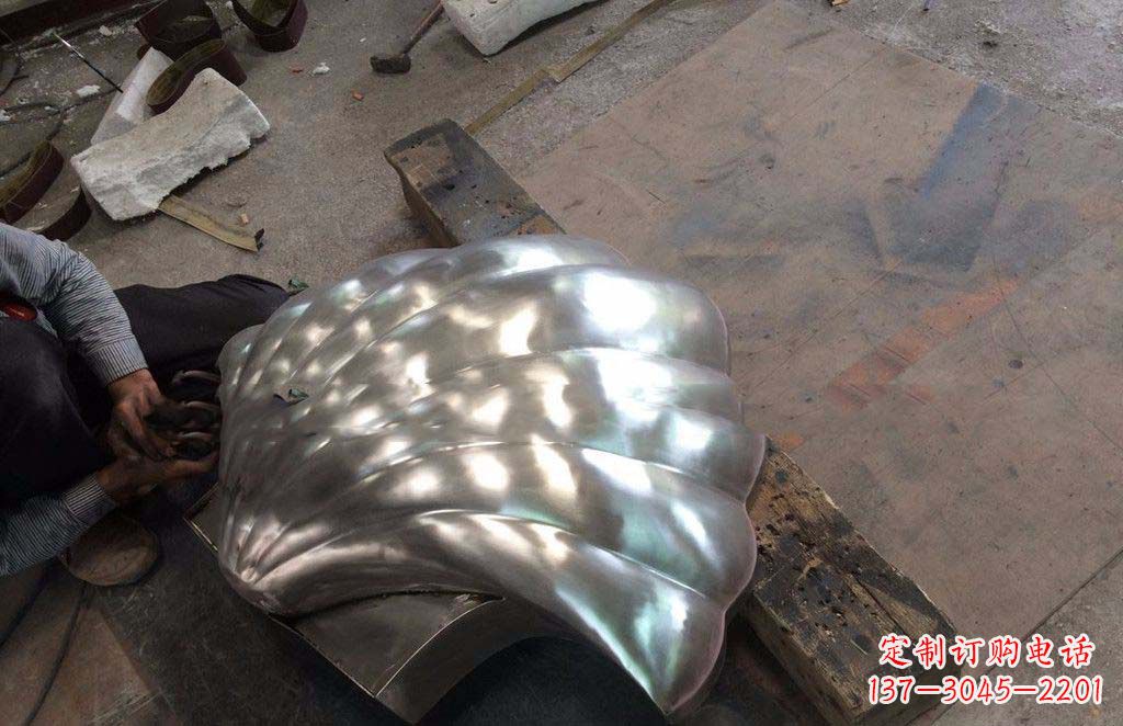 安徽精致现代的不锈钢贝壳雕塑
