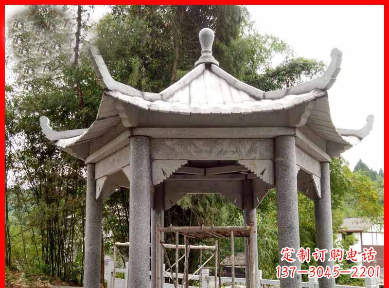 安徽复古公园石凉亭雕塑