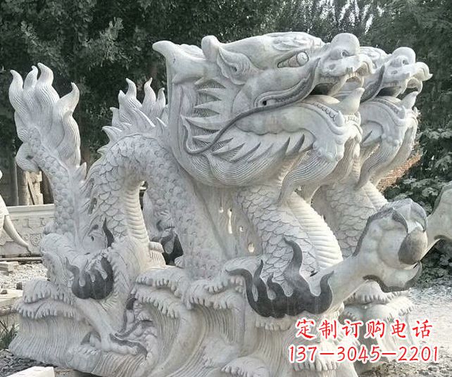 安徽优雅古典大理石生肖龙雕塑