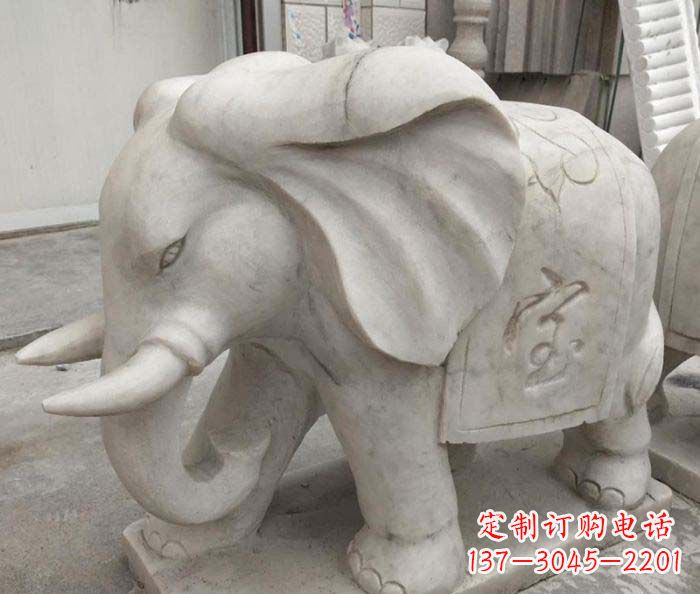 安徽公园动物招财大象石雕