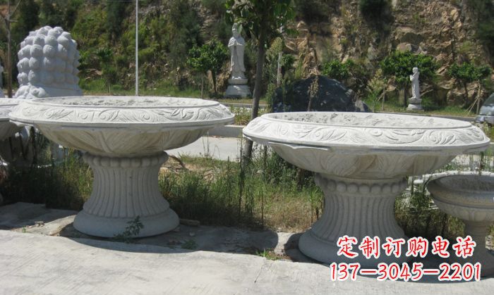 安徽公园景观大理石花盆雕塑