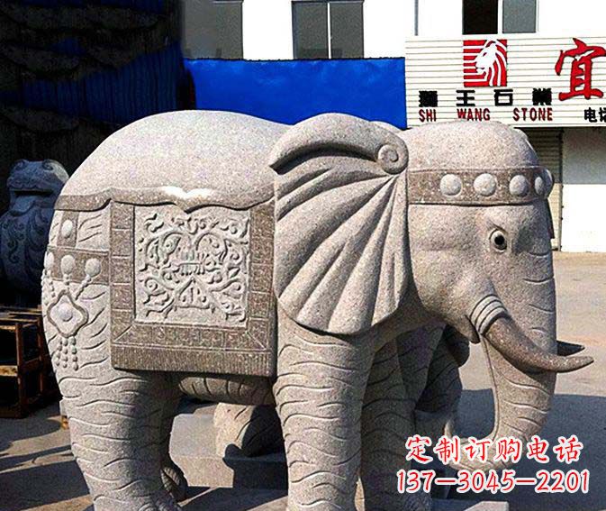 安徽公园景观大理石缅甸大象石雕