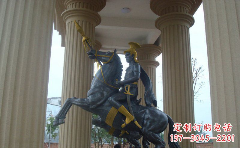 安徽公园骑马的罗马士兵人物铜雕