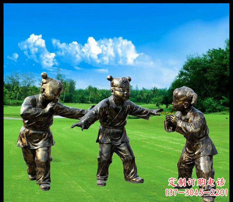 安徽精致的儿童铜雕造型,增添公园乐趣
