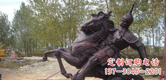 安徽古代骑马人物公园景观铜雕 (2)