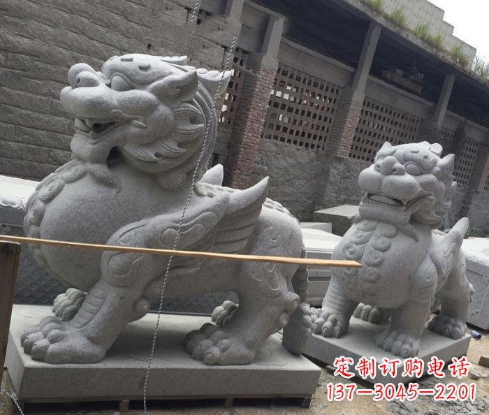 安徽中领雕塑–精美的古代神兽大理石貔貅雕塑