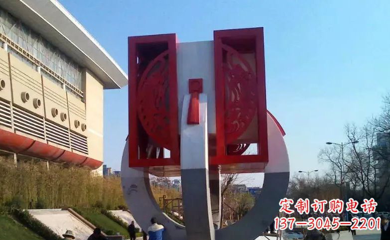 安徽广场不锈钢圆环雕塑 (2)