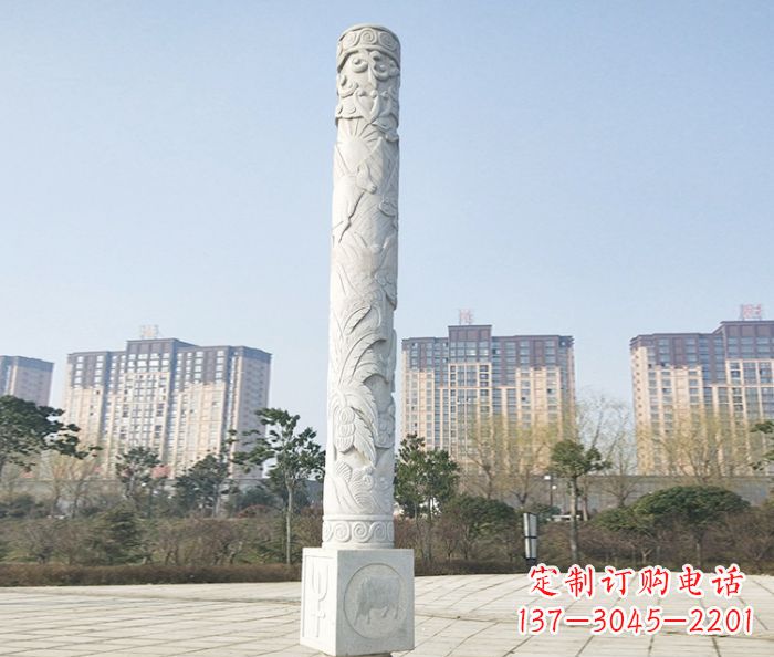 安徽广场景观大理石龙柱石雕_2 (2)