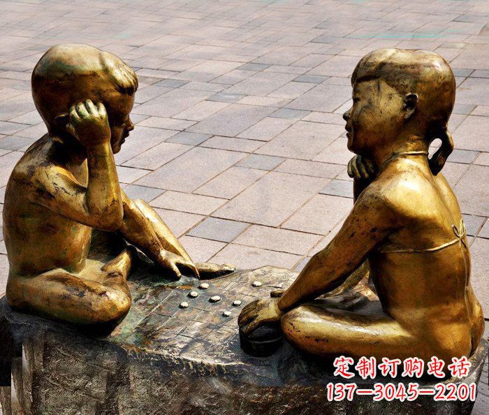 安徽记忆印象：青春小孩铜雕