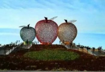 安徽精美大气的不锈钢苹果雕塑