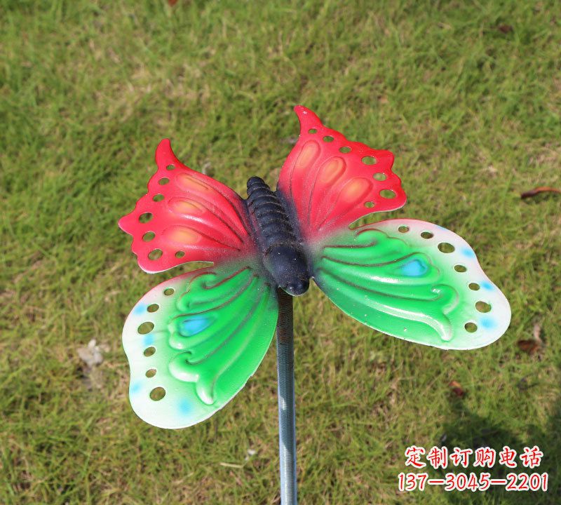 安徽红绿交融的不锈钢精美蝴蝶雕塑