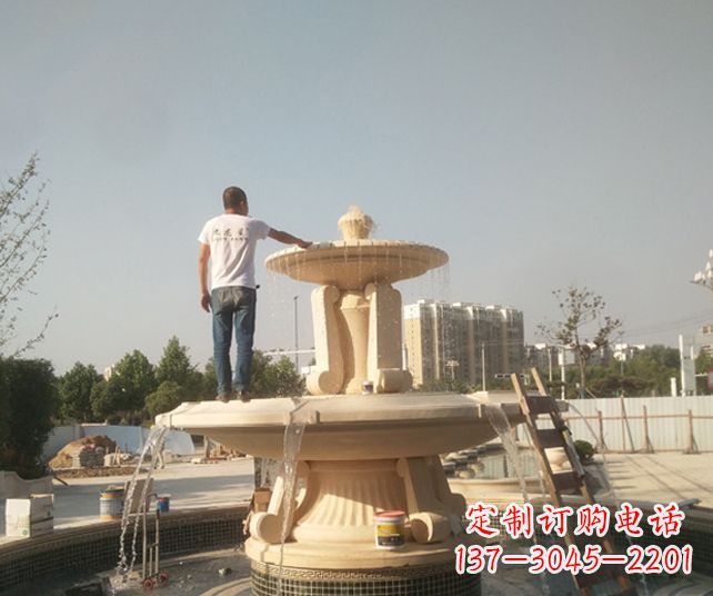 安徽户外多层喷泉石雕_1