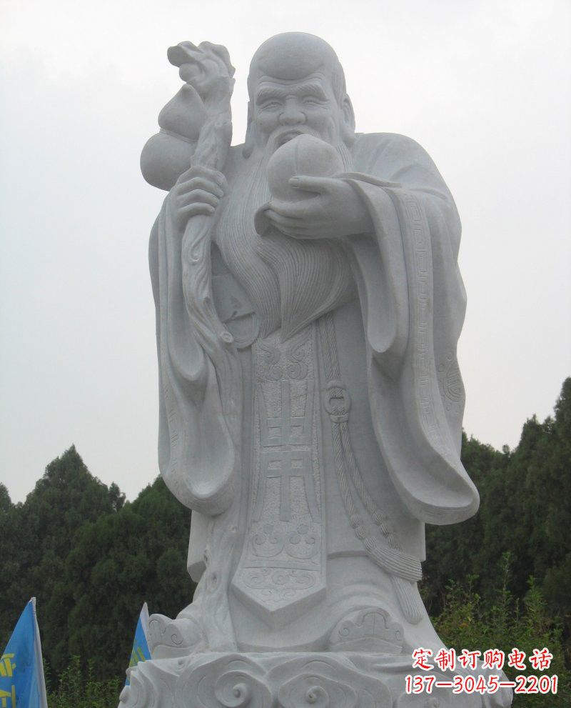 安徽景区大理石老寿星雕塑
