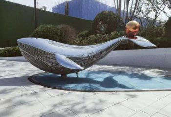 安徽中领雕塑海豚戏球镜面不锈钢雕塑