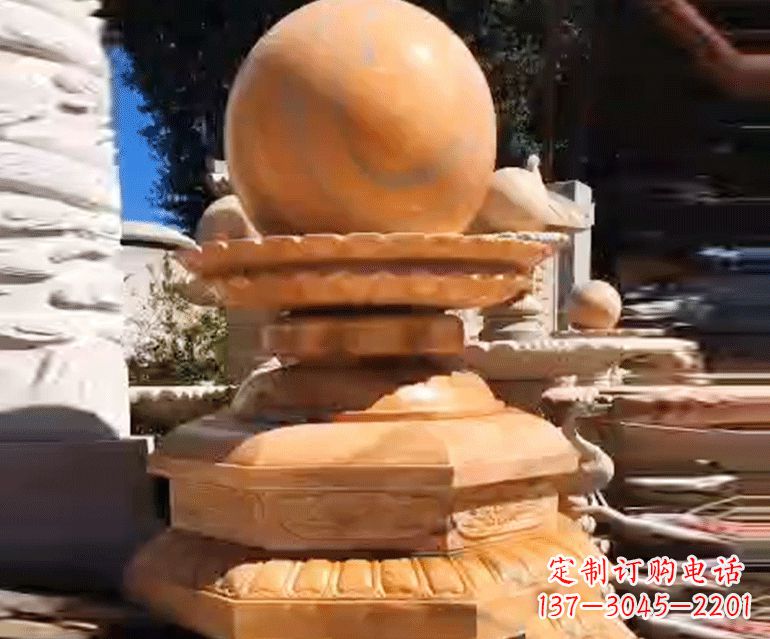 安徽喷泉里的石材雕塑
