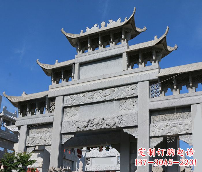 安徽定制牌坊石雕,纪念无价的美好记忆