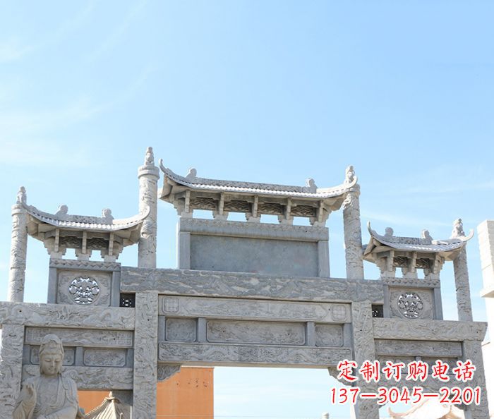 安徽三门道路牌坊石雕 (4)