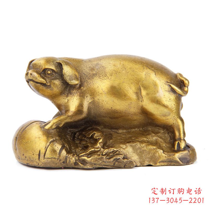 安徽生肖猪-铸铜鎏金动物雕塑摆件