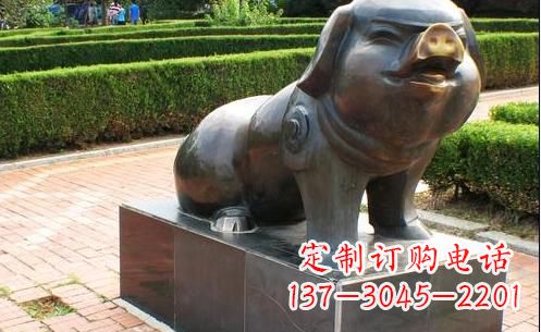 安徽古典中国十二生肖猪铜雕塑