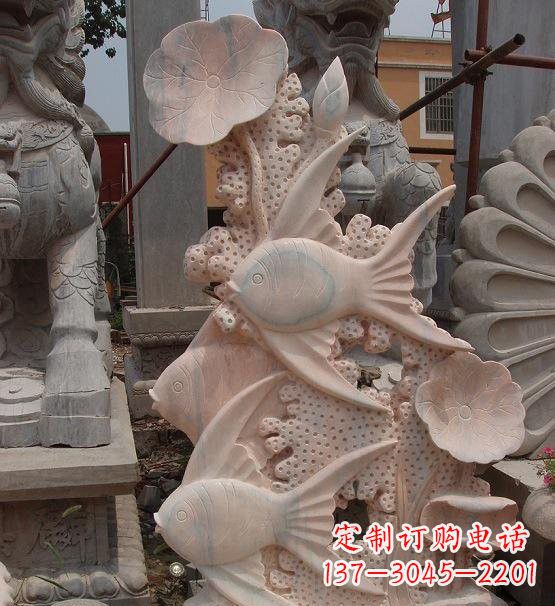 安徽荷花鲤鱼雕塑，精美完美记录永恒美好