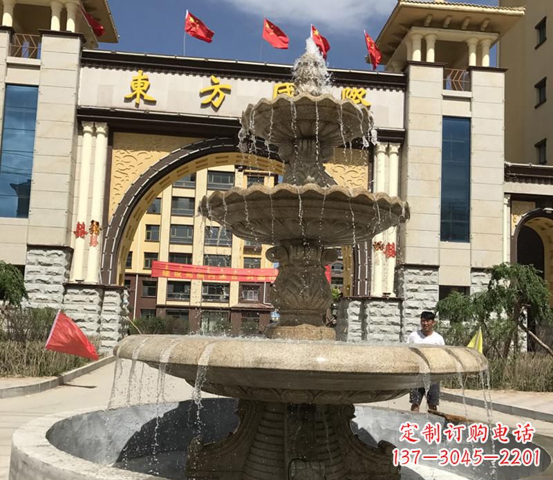 安徽石雕小区大型喷泉雕塑