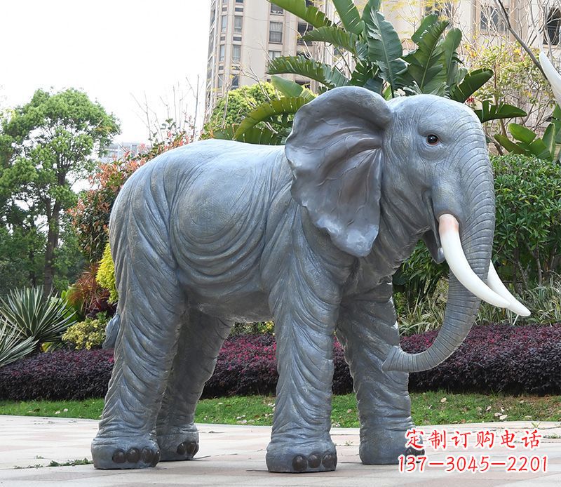 安徽石雕小区动物大象
