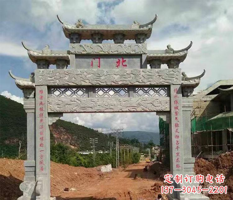 安徽石牌坊单门牌坊石雕