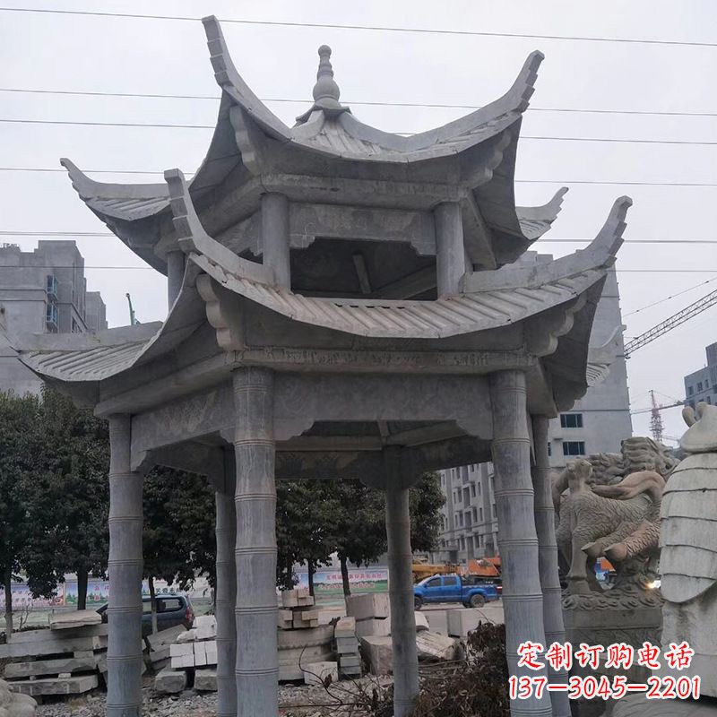 安徽双层八角石雕凉亭