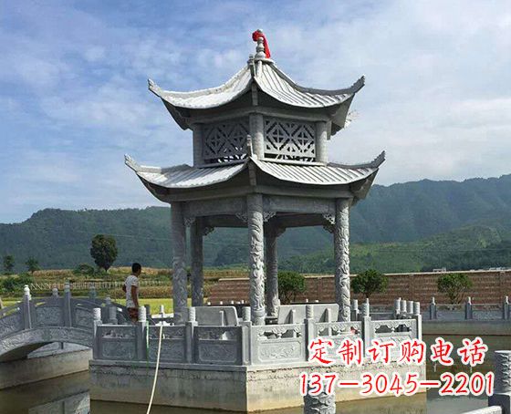 安徽双层仿古凉亭石雕_1