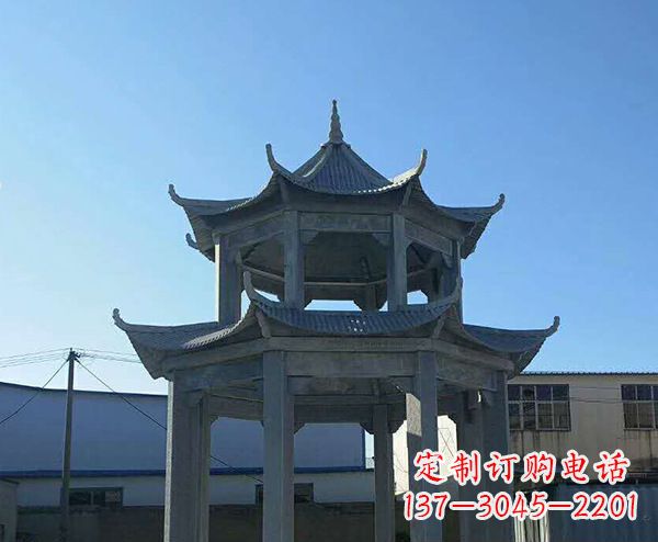 安徽双层仿古石凉亭石雕_1