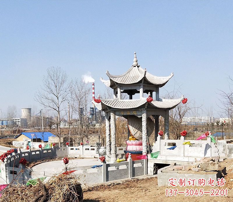 安徽双层石凉亭石雕 (2)