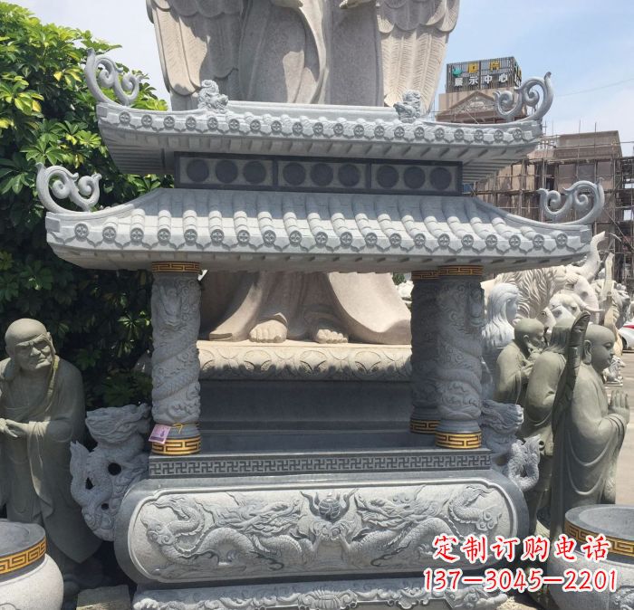 安徽寺庙景观仿古香炉石雕 (2)