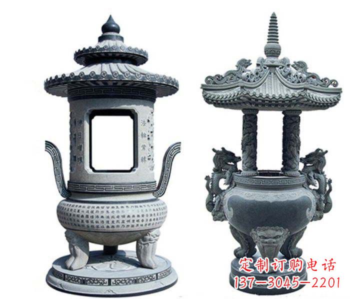 安徽寺庙景观仿古香炉石雕
