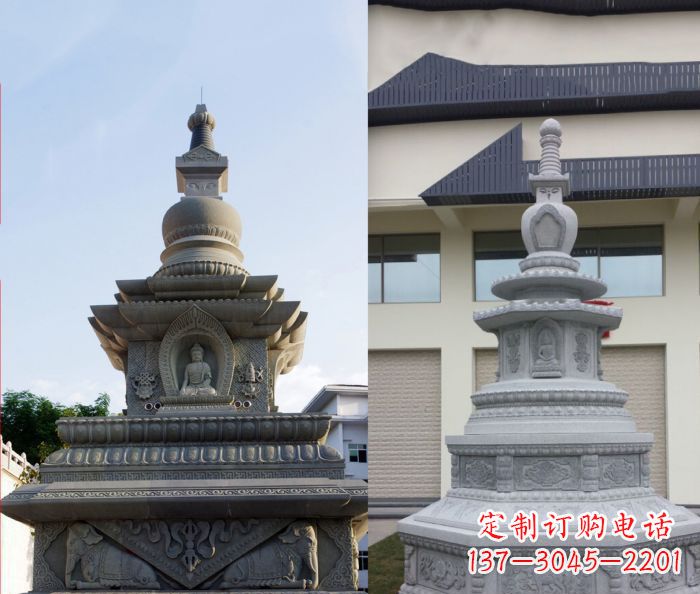 安徽寺庙景观舍利塔石雕 (3)
