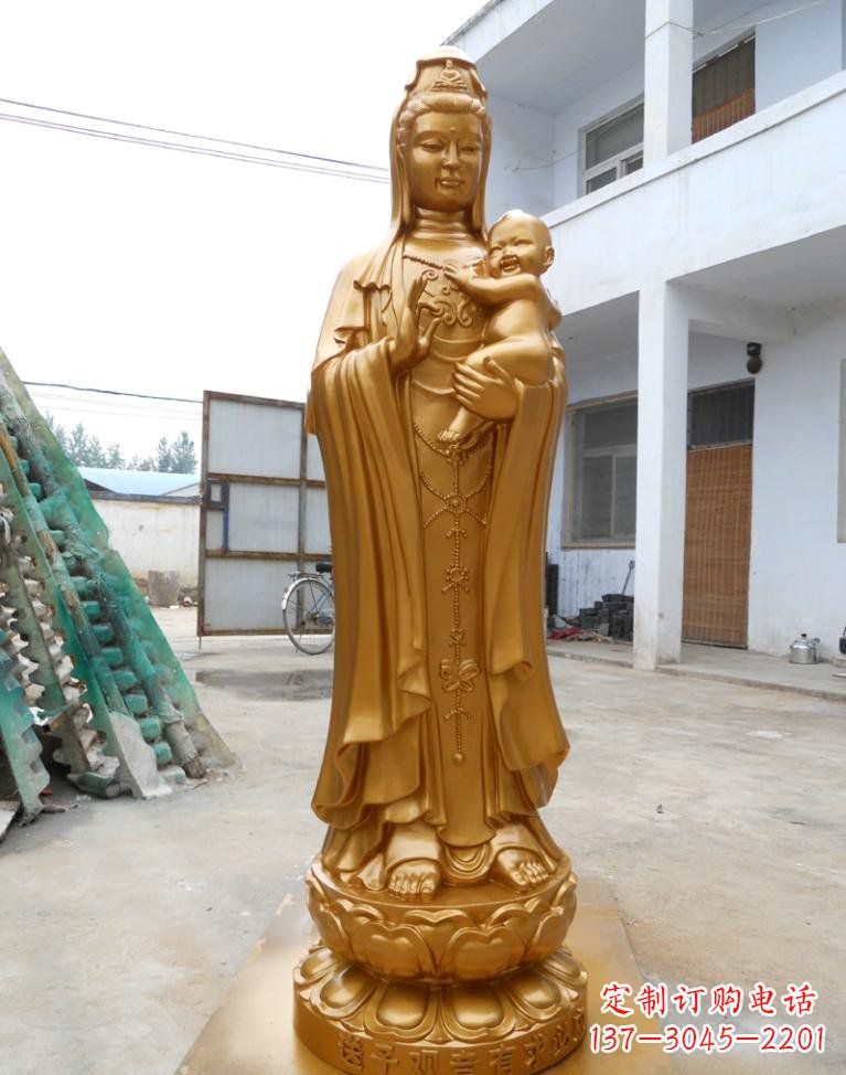 安徽寺庙立式送子观音铜雕