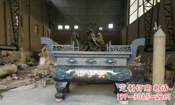 安徽寺庙香炉铜雕_2