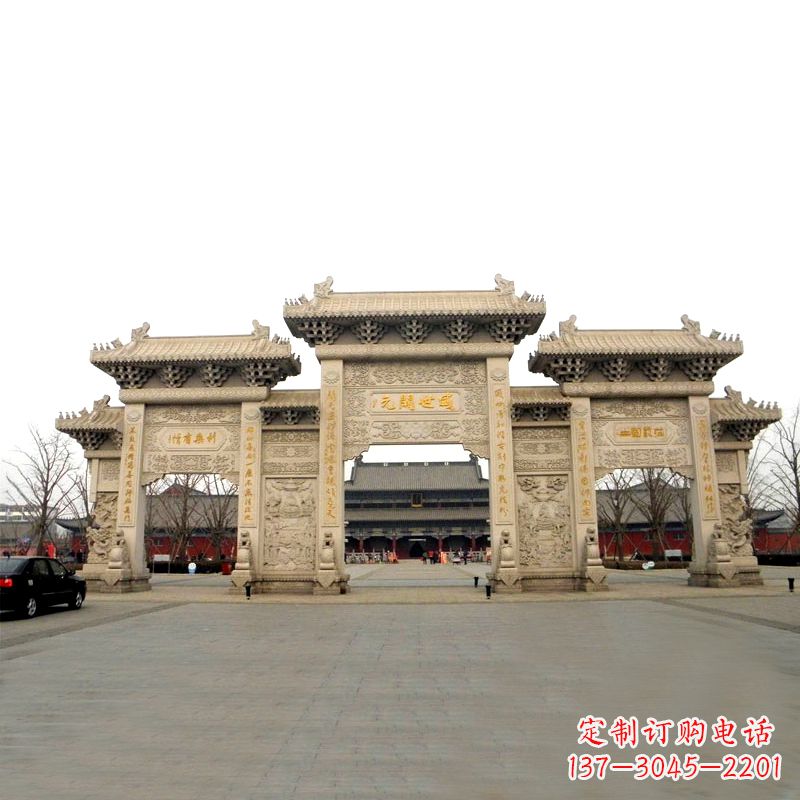 安徽寺院景区石雕牌坊
