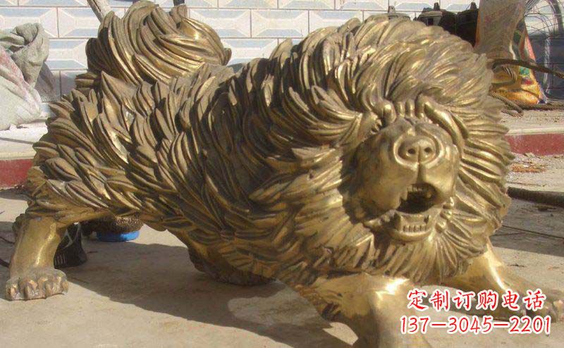 安徽松狮犬动物铜雕