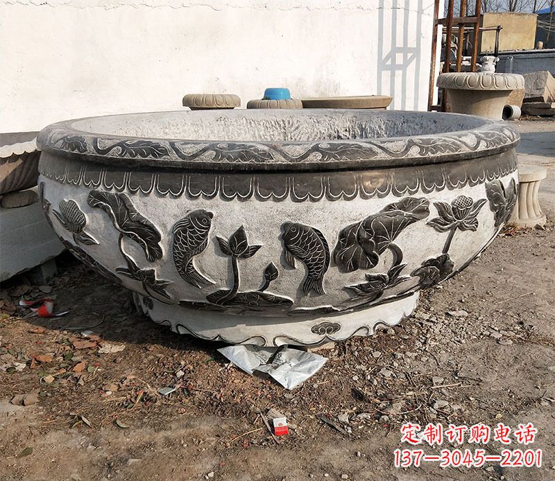 安徽庭院水缸景观石雕