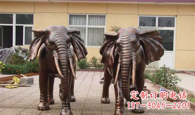 安徽铜雕大象公司门口动物雕塑