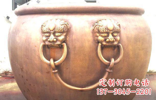 安徽铜雕水缸寺庙景观雕塑_1